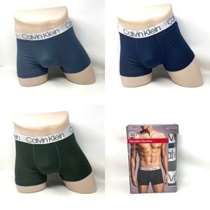Calvin Klein Men's Underwear Microfiber 3-Pack Trunk Grey Green Size NP22130467